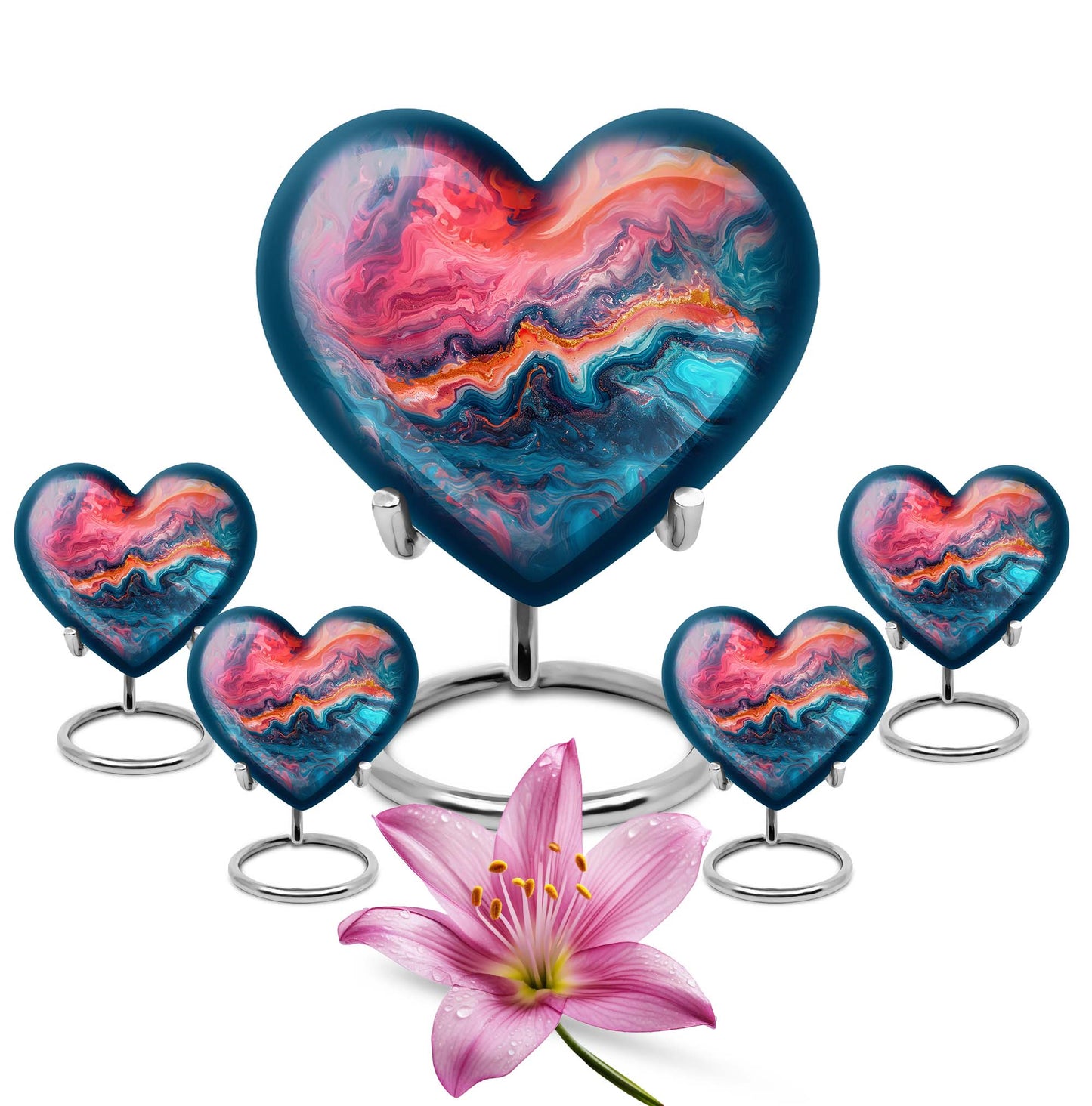 vibrant swirl urn for adult ashes