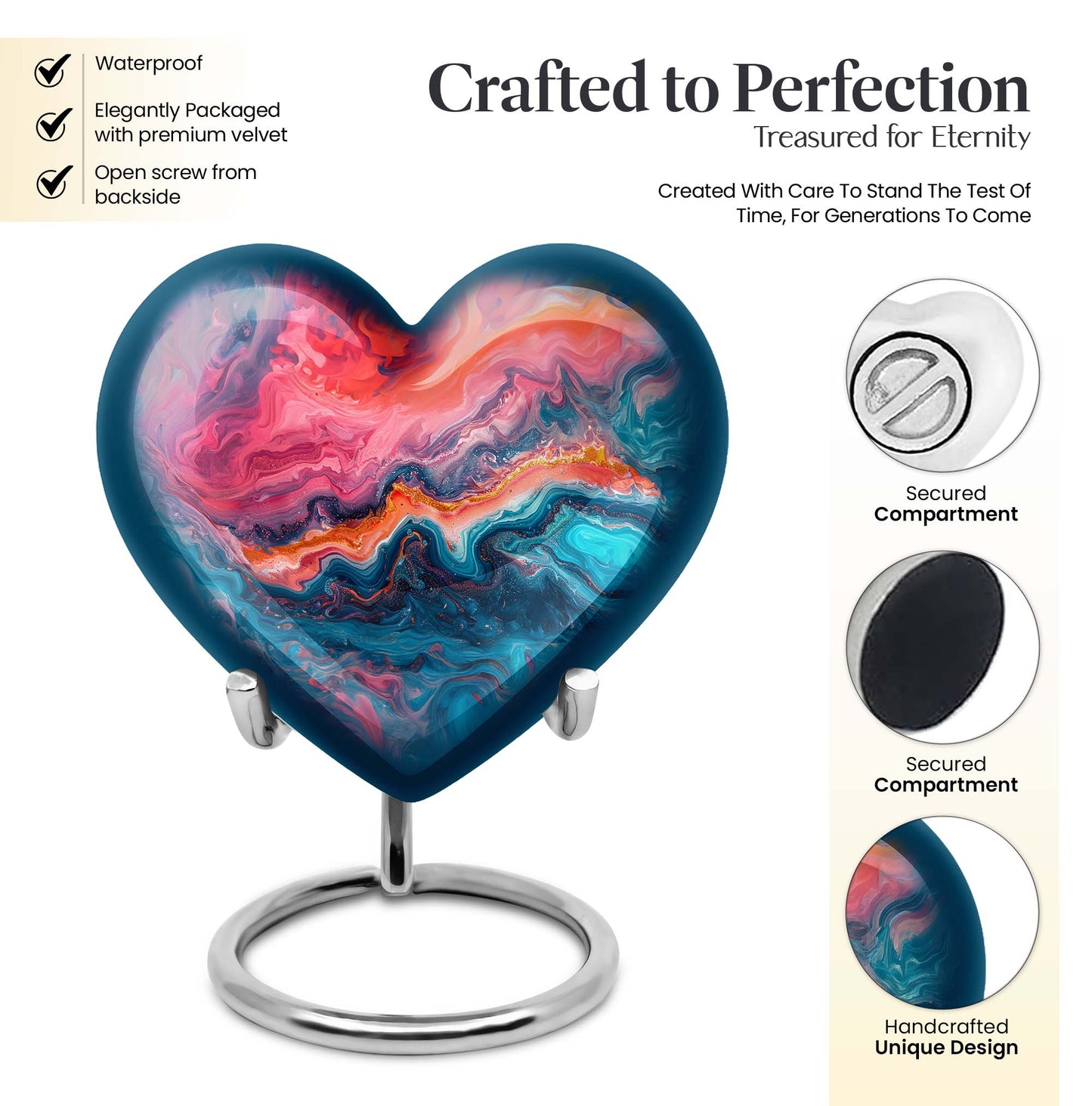vibrant swirl urn for adult ashes
