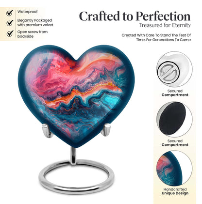 vibrant swirl urn for adult ashes