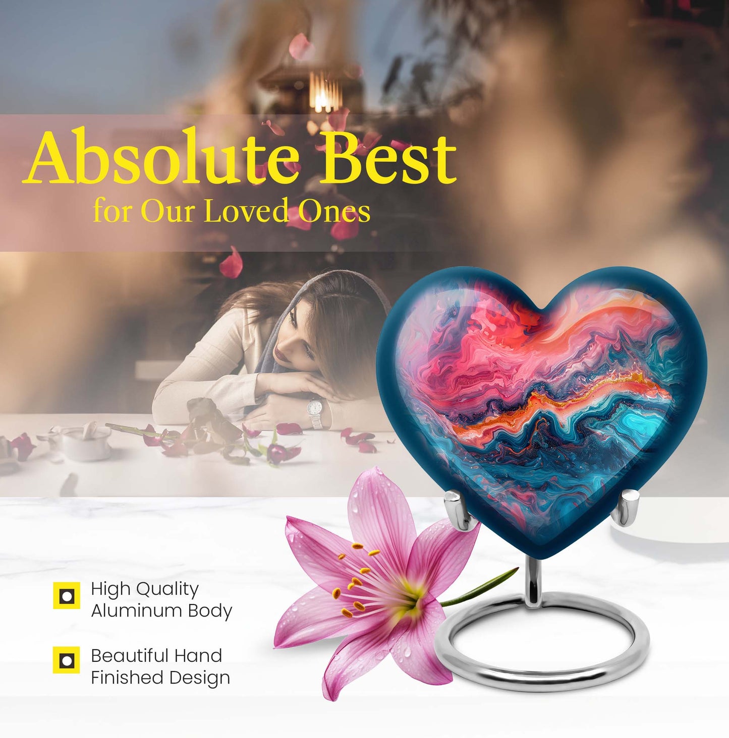 vibrant swirl urn for adult ashes