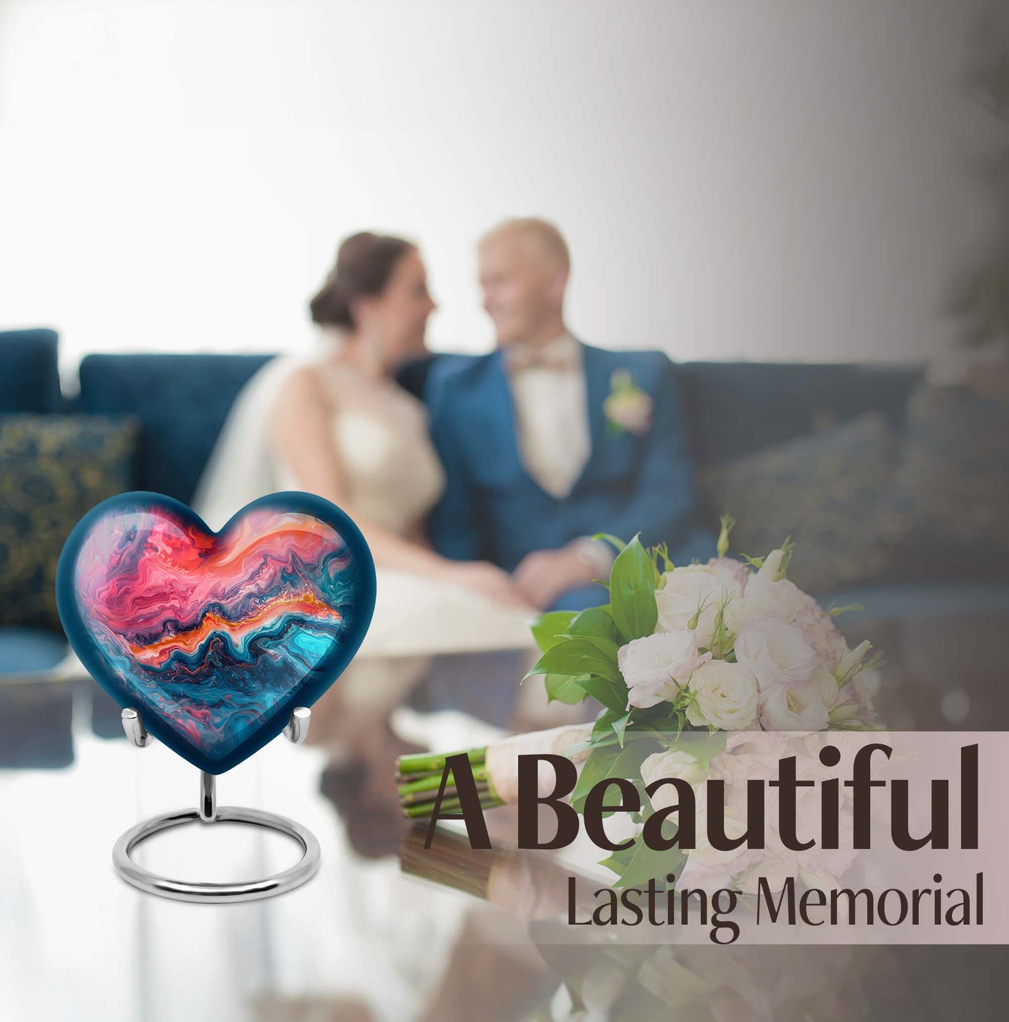 vibrant swirl urn for adult ashes
