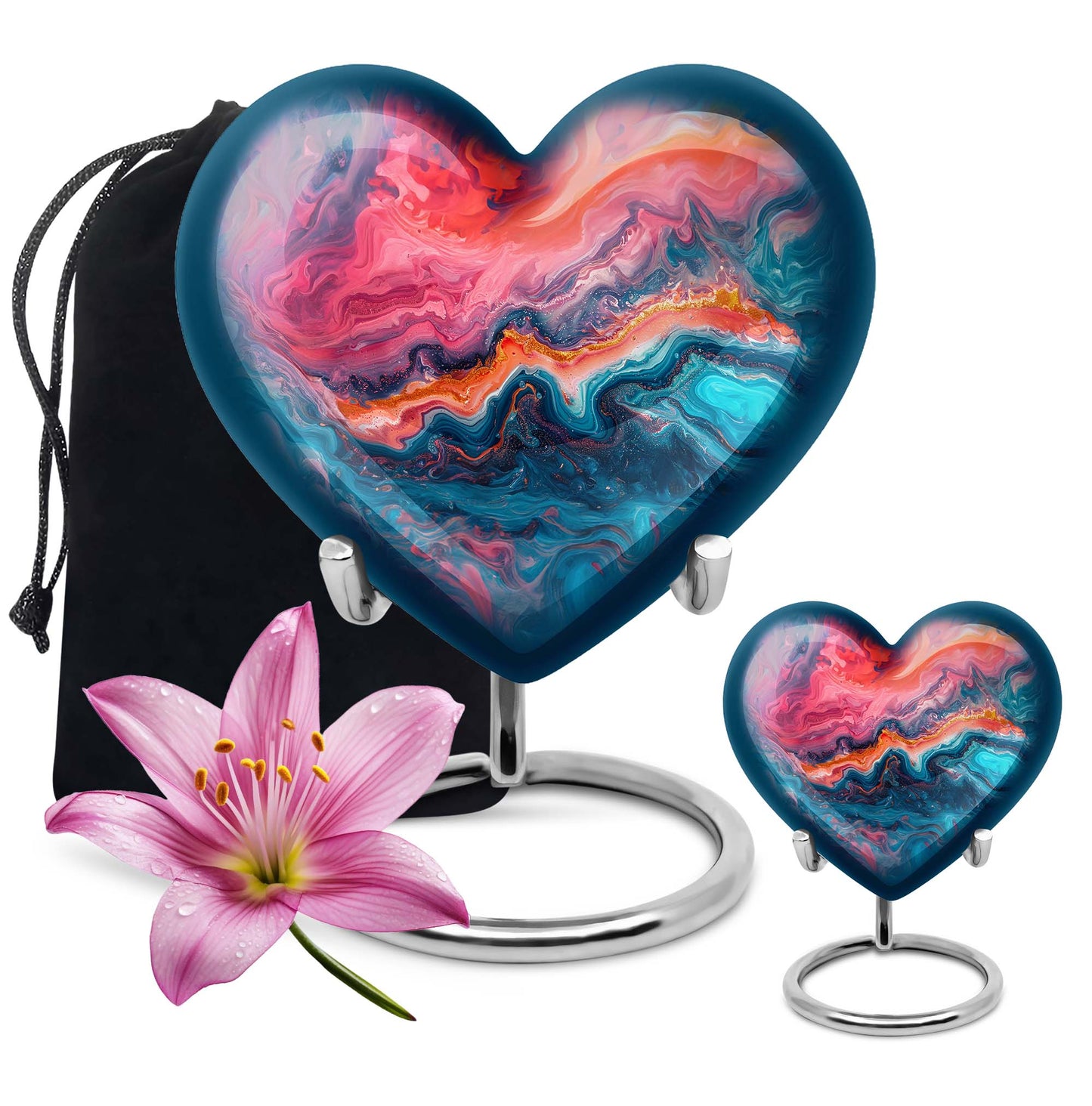vibrant swirl urn for adult ashes