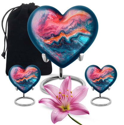 vibrant swirl urn for adult ashes