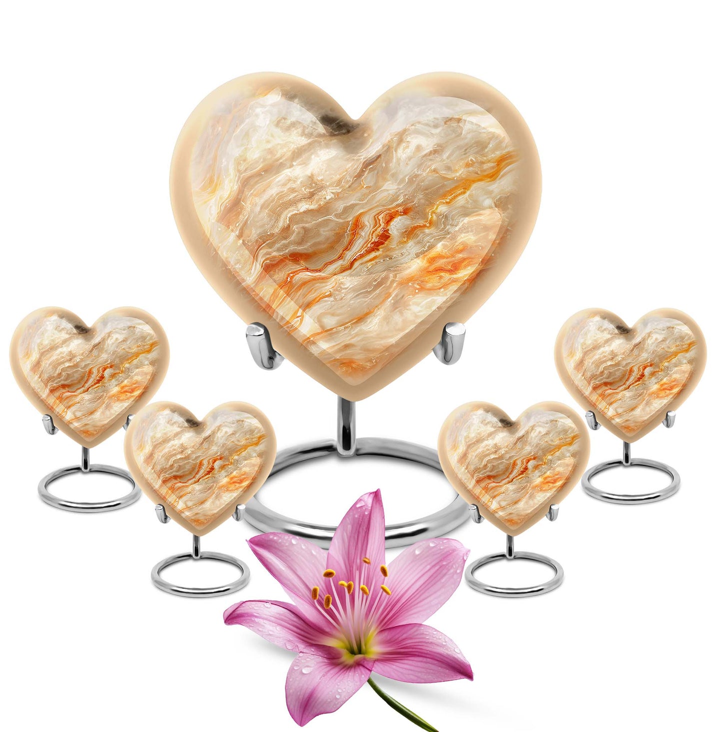 Vibrant Swirl Heart Urn