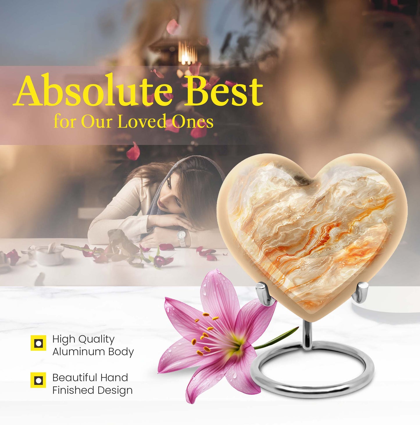 Vibrant Swirl Heart Urn