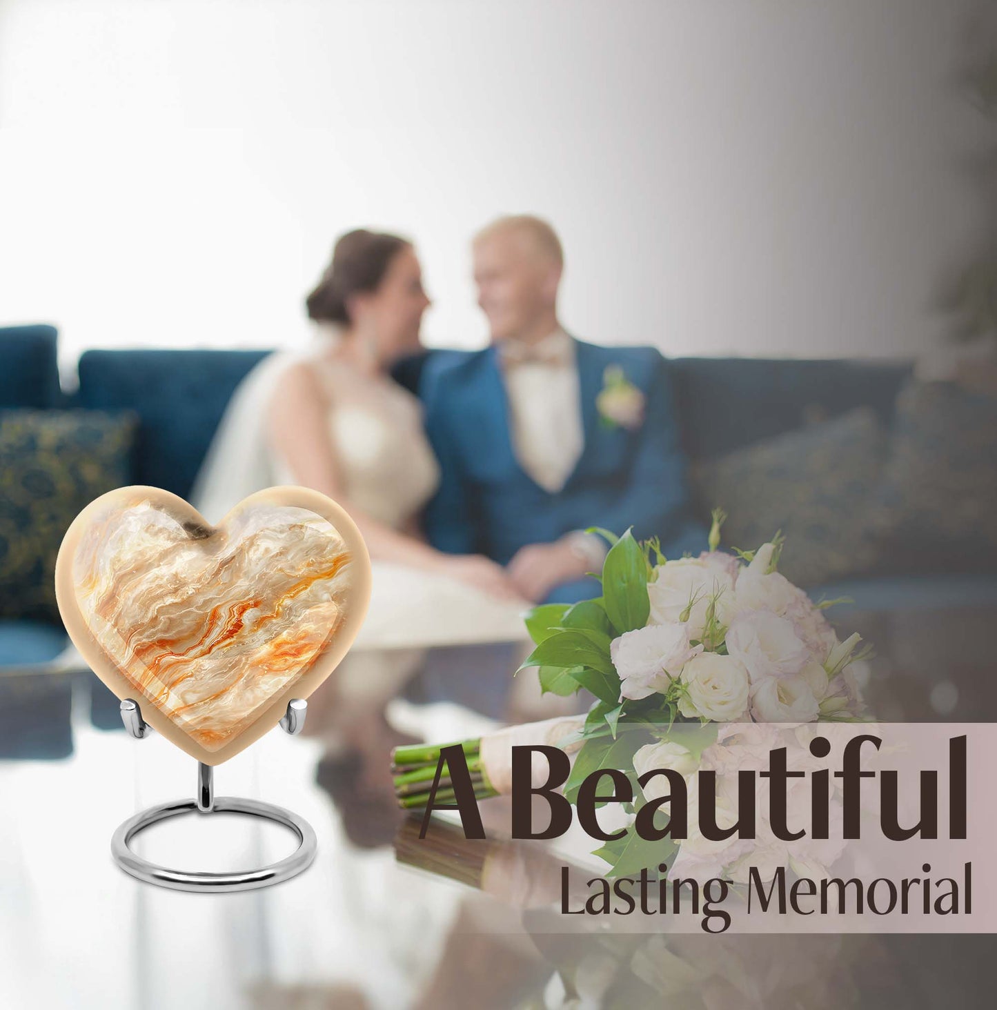 Vibrant Swirl Heart Urn