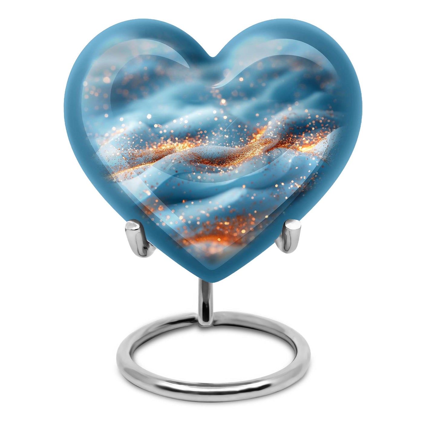 Heart-shaped 10 inch Vibrant Swirl Urn.