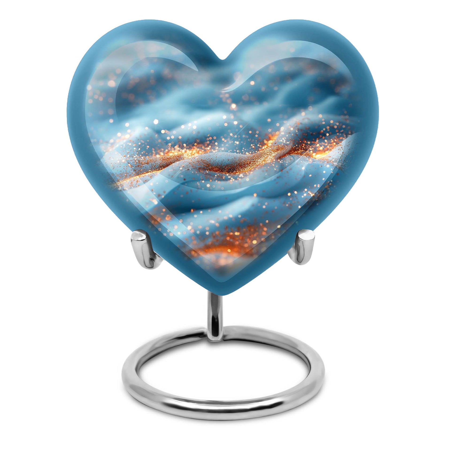 Heart-shaped 10 inch Vibrant Swirl Urn.