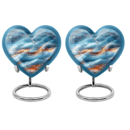 Heart-shaped 10 inch Vibrant Swirl Urn.