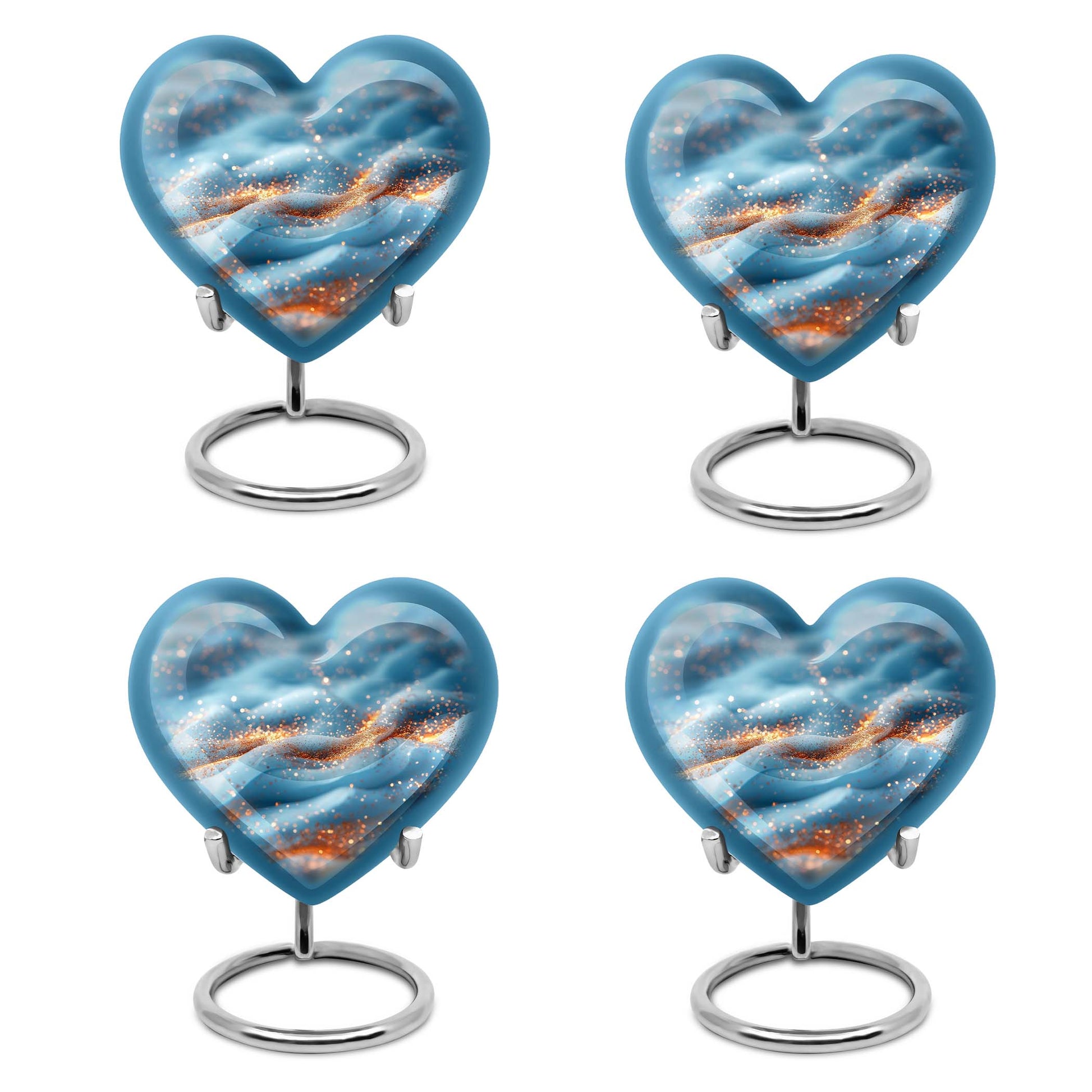 Heart-shaped 10 inch Vibrant Swirl Urn.
