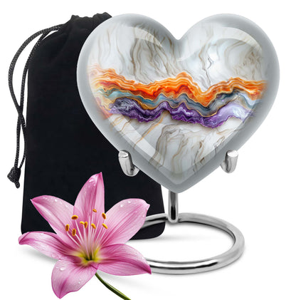 Vibrant Swirl Heart Urn
