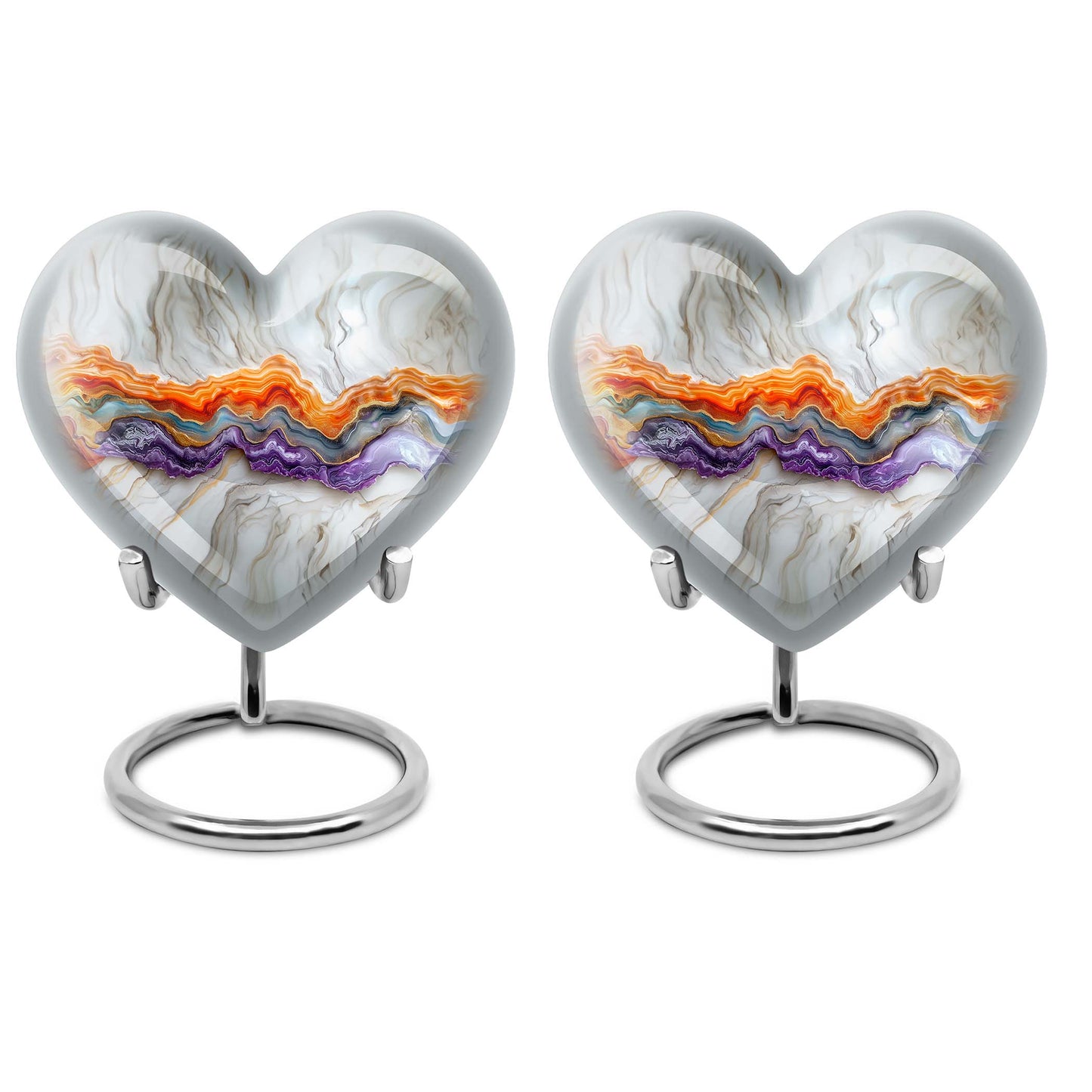 Vibrant Swirl Heart Urn