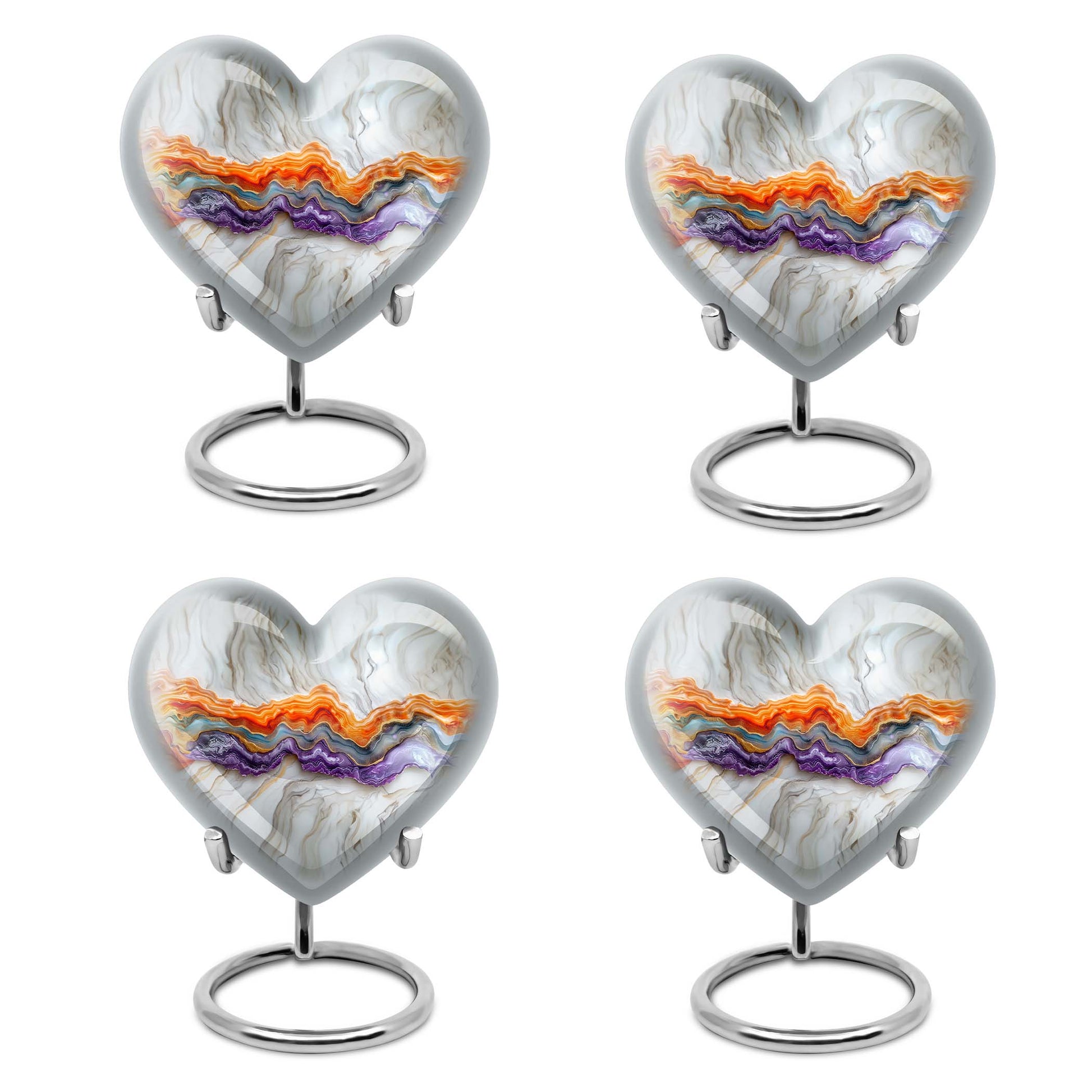 Vibrant Swirl Heart Urn