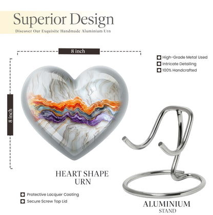 Vibrant Swirl Heart Urn