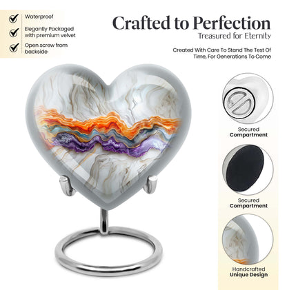 Vibrant Swirl Heart Urn