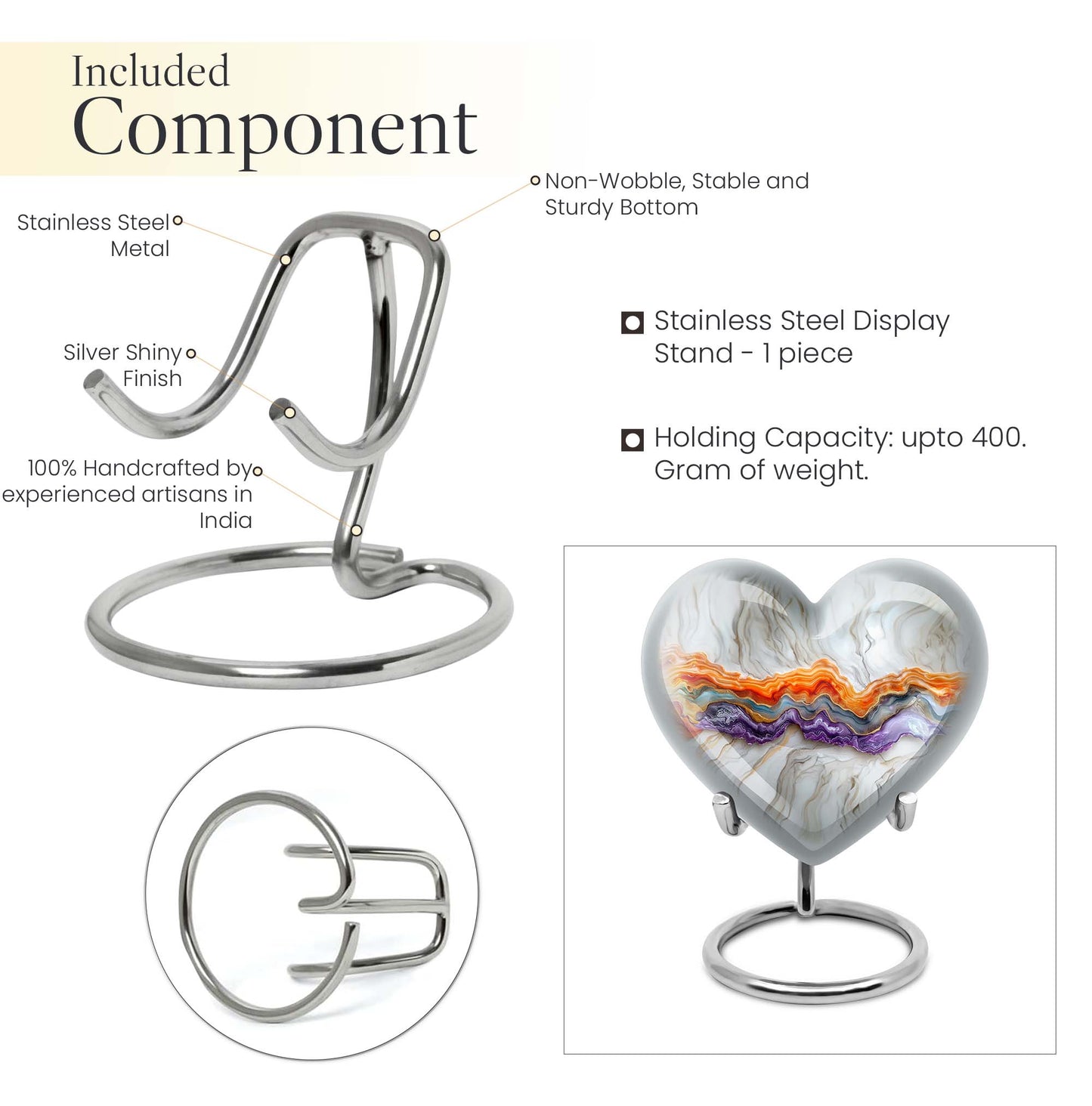 Vibrant Swirl Heart Urn