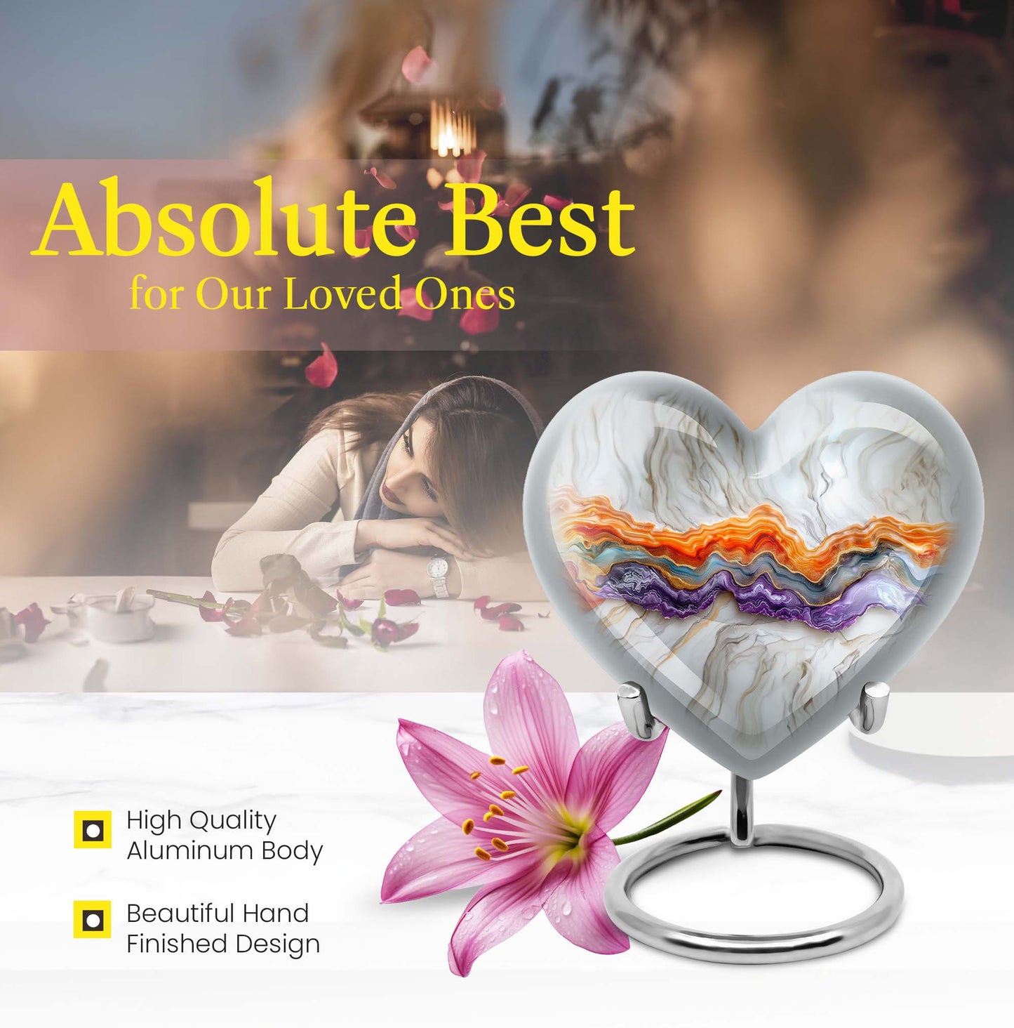 Vibrant Swirl Heart Urn
