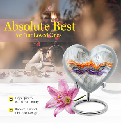 Vibrant Swirl Heart Urn