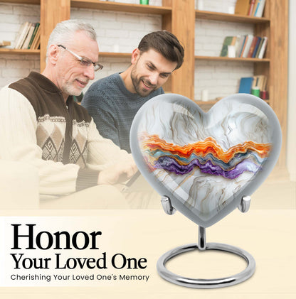 Vibrant Swirl Heart Urn
