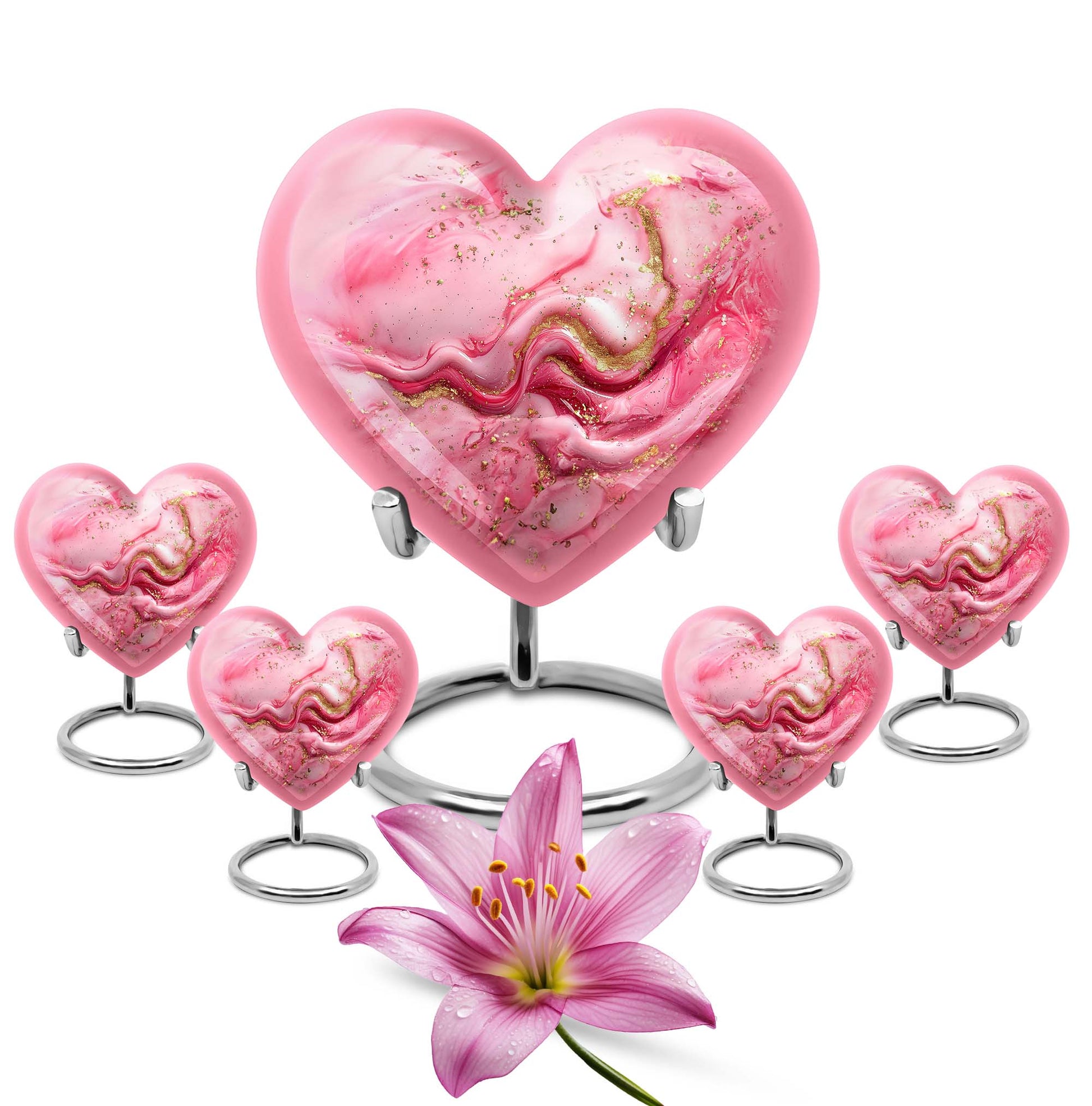 Abstract 10 inch heart urn for cremation ashes