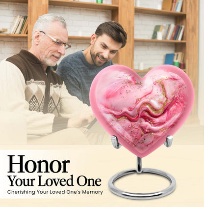 Abstract 10 inch heart urn for cremation ashes