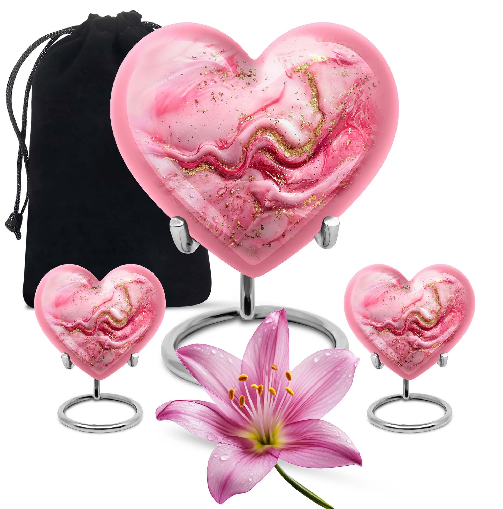 Abstract 10 inch heart urn for cremation ashes