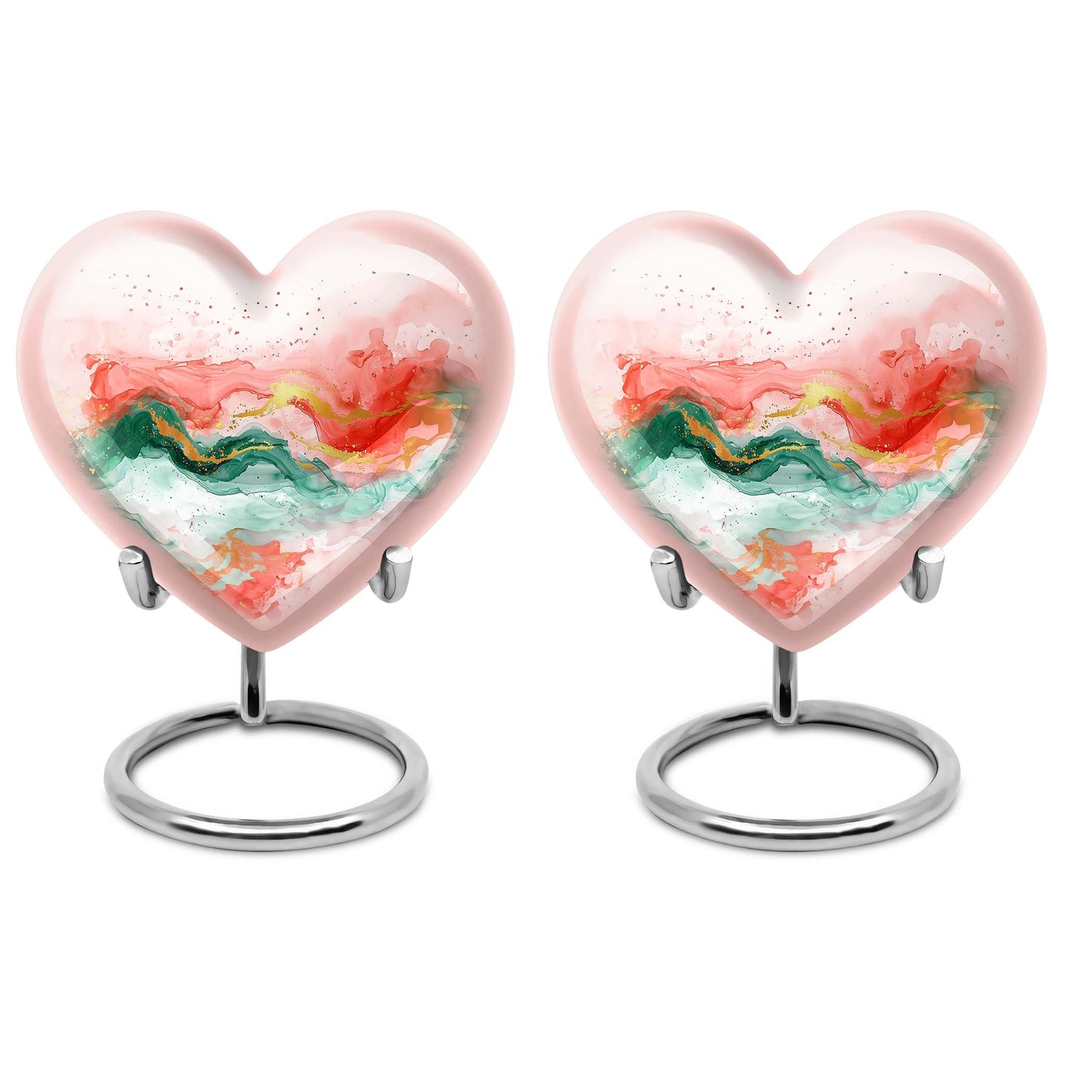 Abstract 10-inch heart-shaped cremation urn for adult ashes