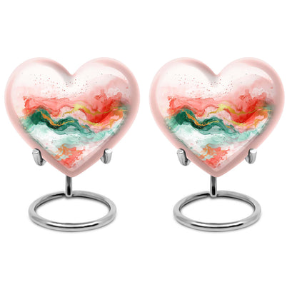 Abstract 10-inch heart-shaped cremation urn for adult ashes
