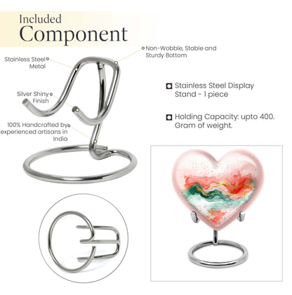 Abstract 10-inch heart-shaped cremation urn for adult ashes