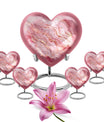 Abstract Heart-themed cremation urn for women