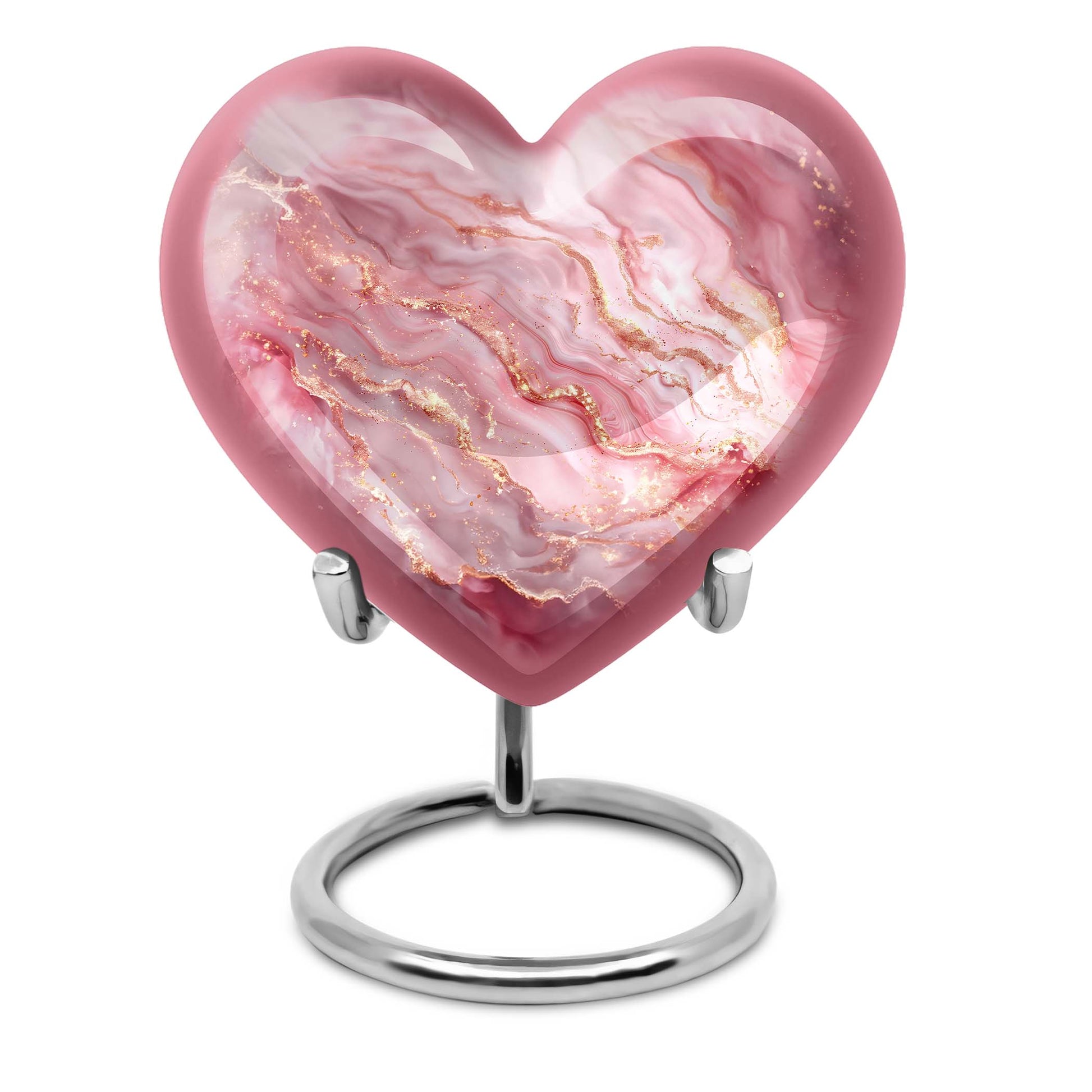 Abstract Heart-themed cremation urn for women