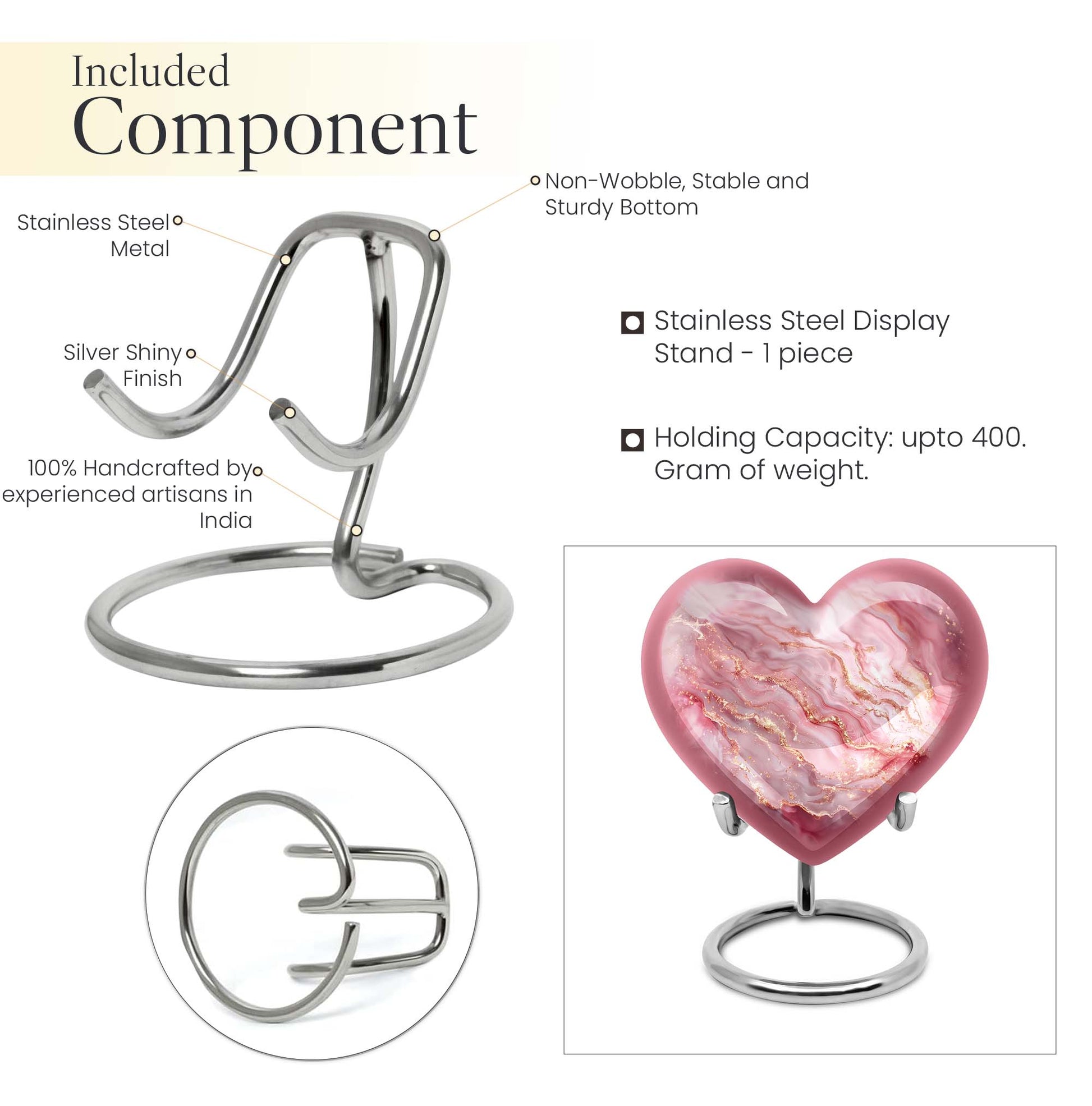 Abstract Heart-themed cremation urn for women