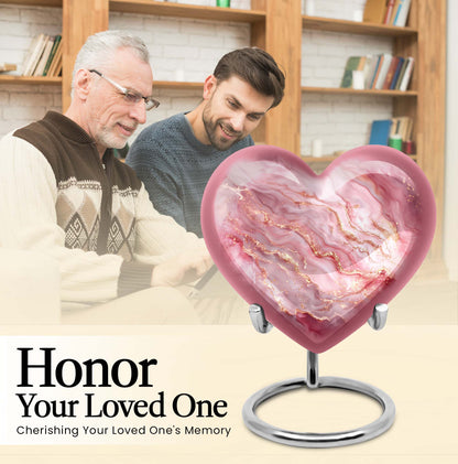 Abstract Heart-themed cremation urn for women
