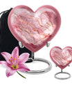 Abstract Heart-themed cremation urn for women
