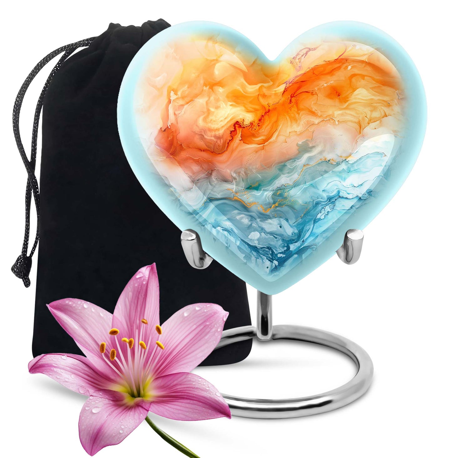 Colourful Swirl Heart Urn