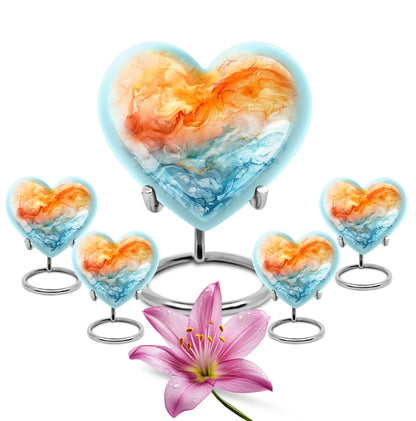 Colourful Swirl Heart Urn