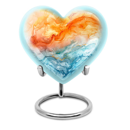 Colourful Swirl Heart Urn