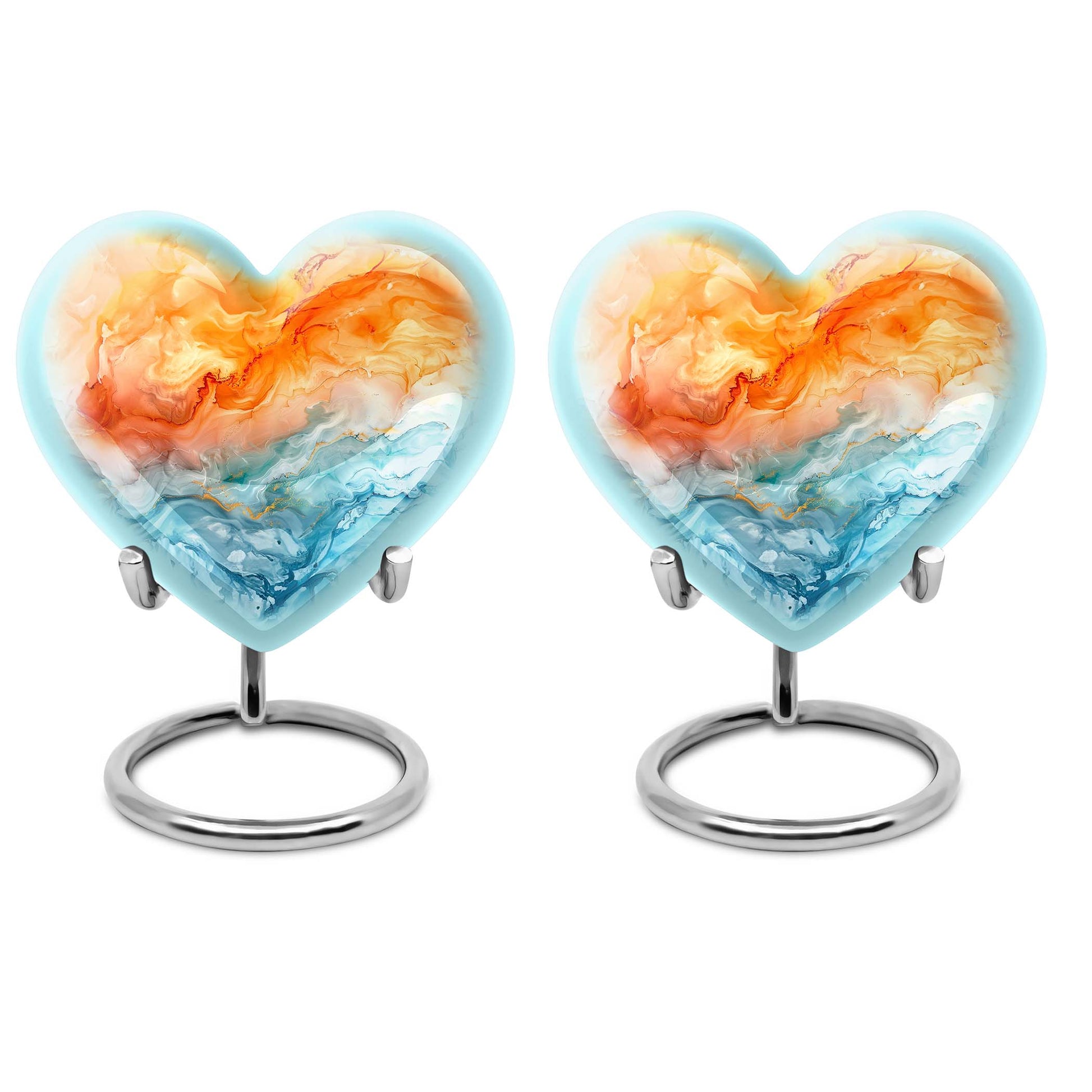 Colourful Swirl Heart Urn