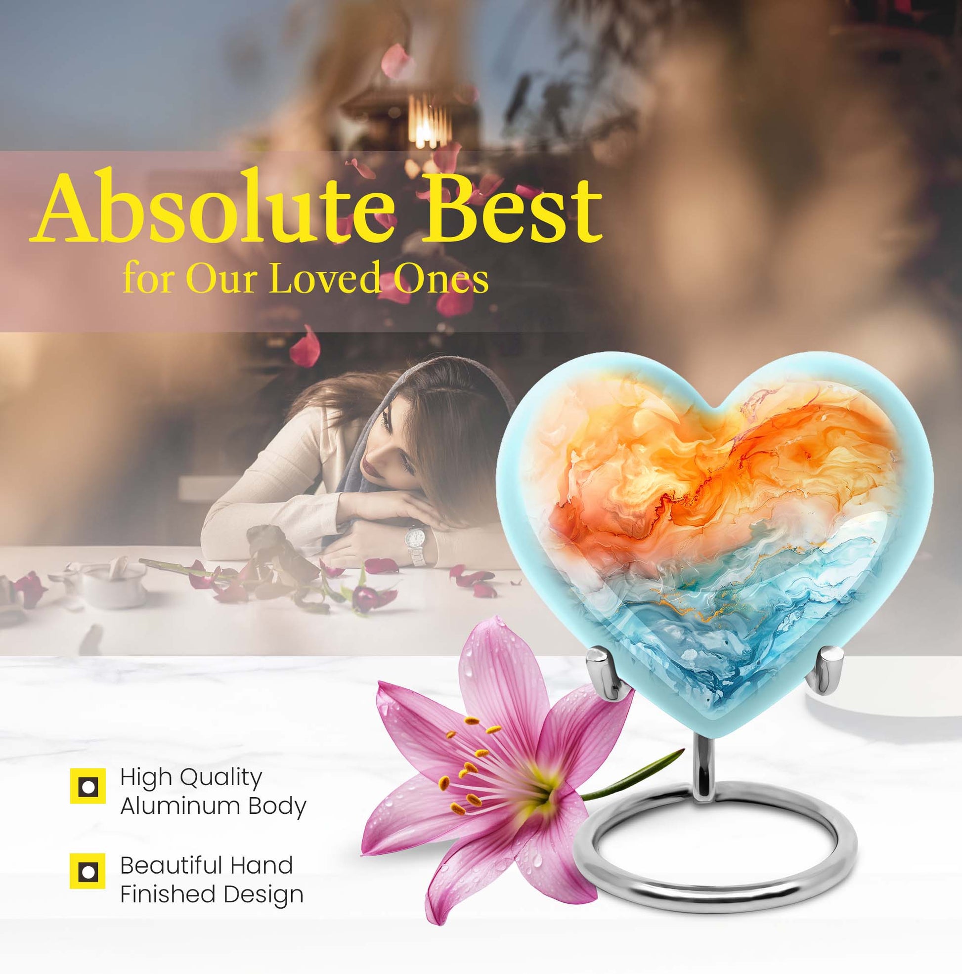 Colourful Swirl Heart Urn