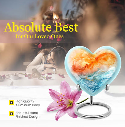 Colourful Swirl Heart Urn