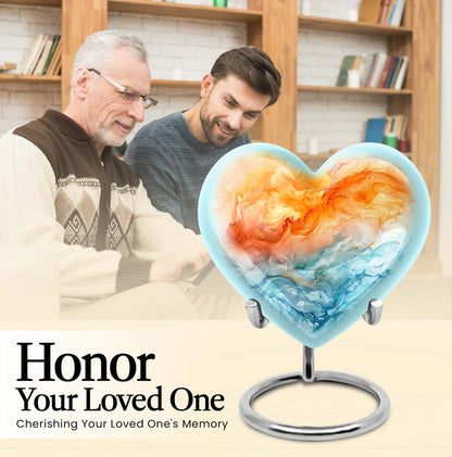 Colourful Swirl Heart Urn