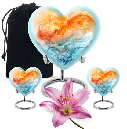 Colourful Swirl Heart Urn
