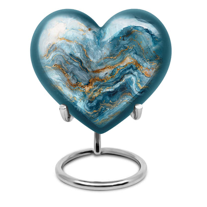Colourful Swirl Heart Urn for adult ashes