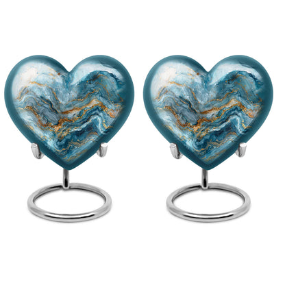 Colourful Swirl Heart Urn for adult ashes
