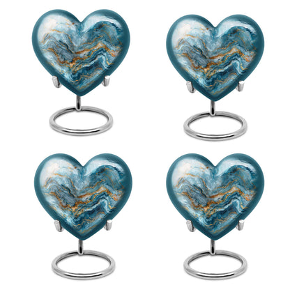 Colourful Swirl Heart Urn for adult ashes