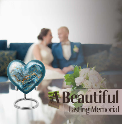 Colourful Swirl Heart Urn for adult ashes