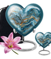 Colourful Swirl Heart Urn for adult ashes