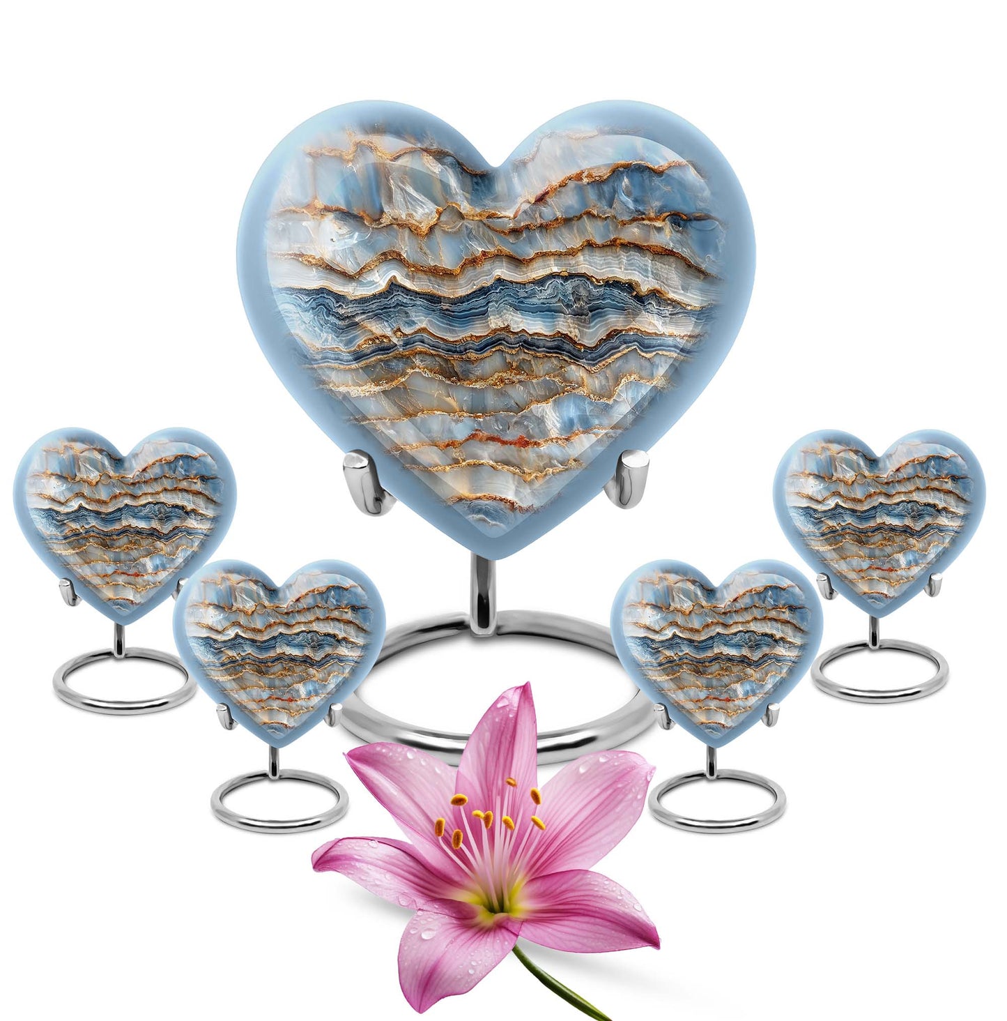 Colourful Swirl Heart Urn