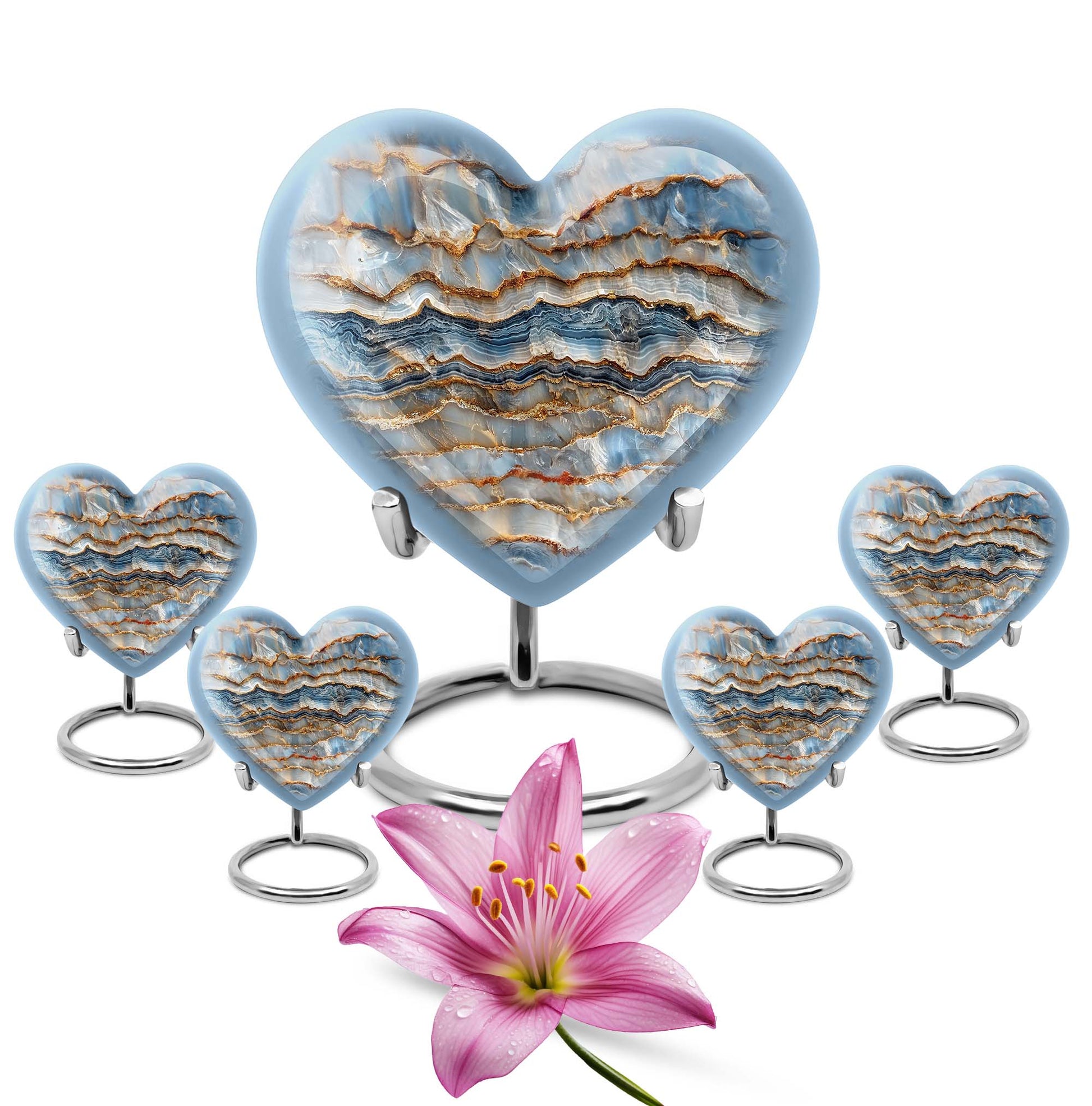 Colourful Swirl Heart Urn