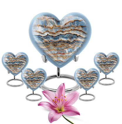 Colourful Swirl Heart Urn